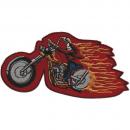 Aufnäher - Chopper in Flammen - 04925 - Gr. ca. 15 x 8 cm - Patches Stick Applikation
