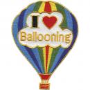 AUFNÄHER &quot;Ballooning&quot; NEU Gr. ca. 8cm x 10,5cm (04985) Stick Patches Applikation Aufbügler Ballonfahrt Luftfahrt